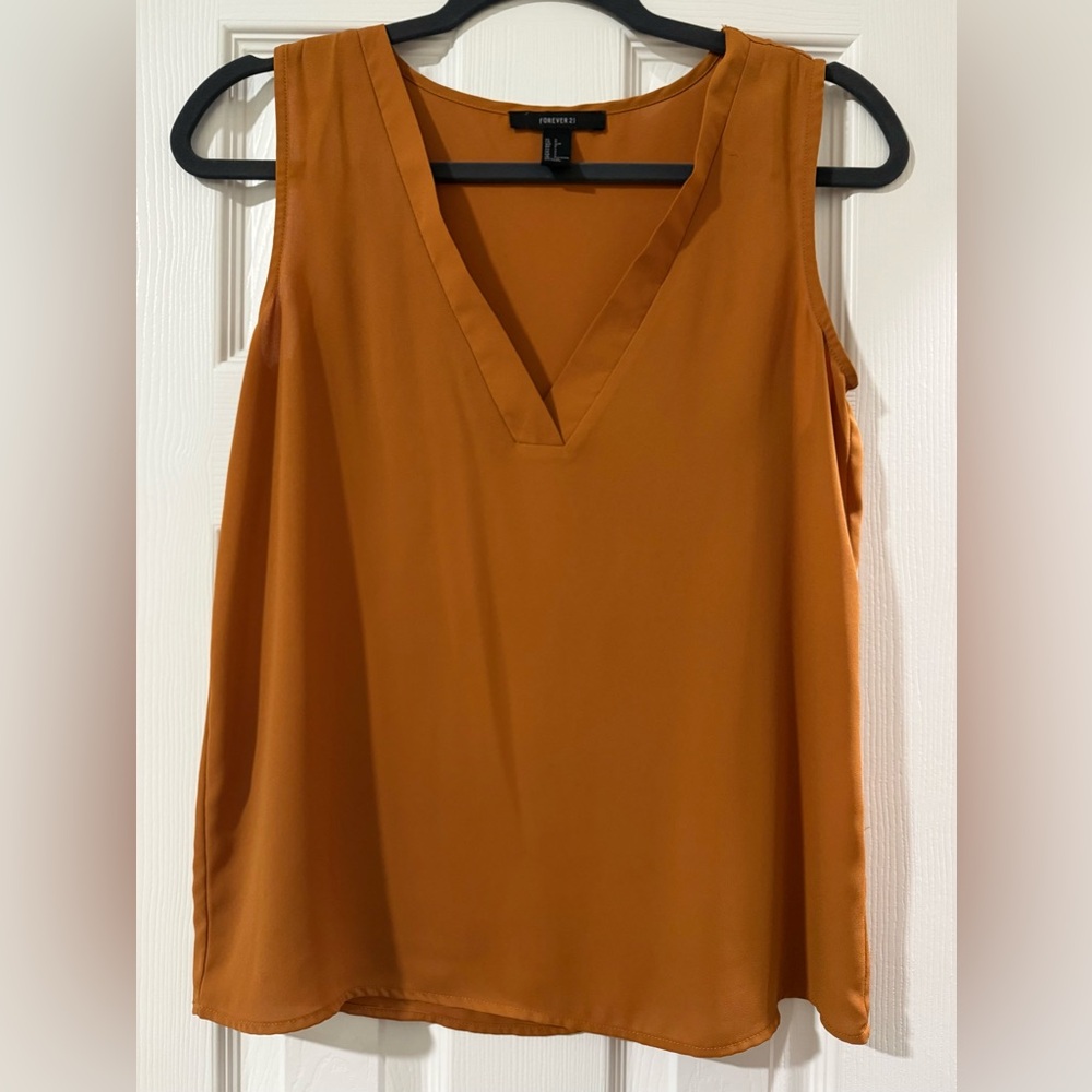 Sleeveless V-Neck Shell Top